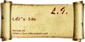 Löv Ida névjegykártya